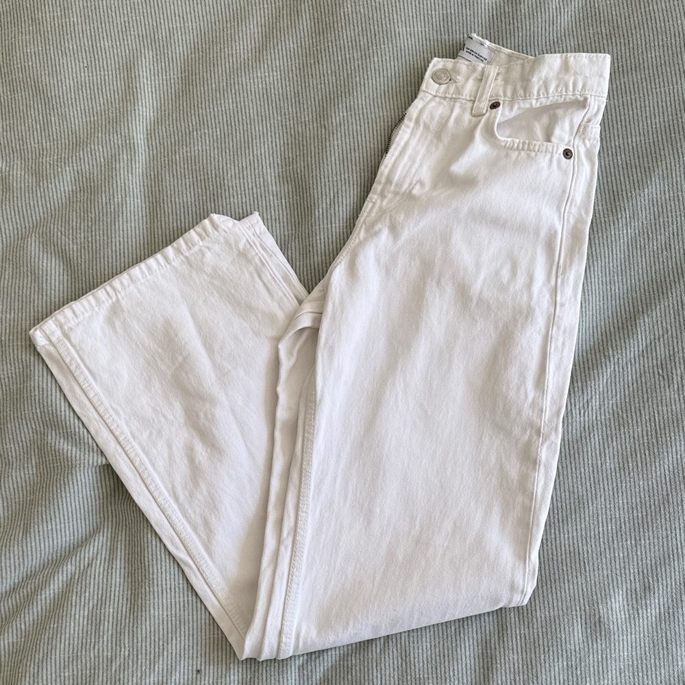 Zara Denim White Wide Leg Jeans